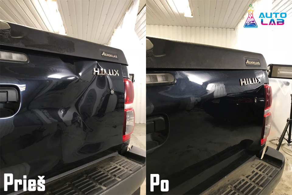 Toyota Hilux įlenkimo lyginimas be dažymo AutoLAB