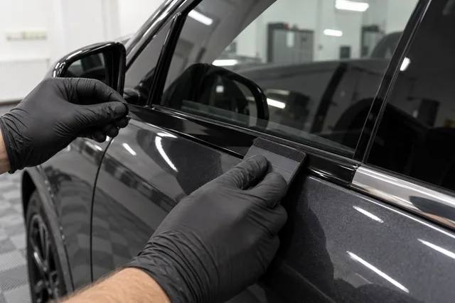 Juodos plėvelės pritaikymas chromuotai automobilio lango apdailai